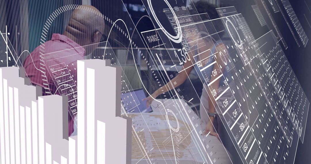 Innovative Team Collaborates in High-Tech Office