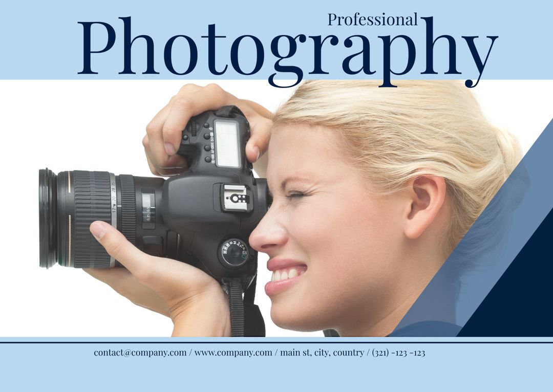 Woman Capturing Moment with Professional Camera for Photography Promotion - Download Free Stock Templates Pikwizard.com