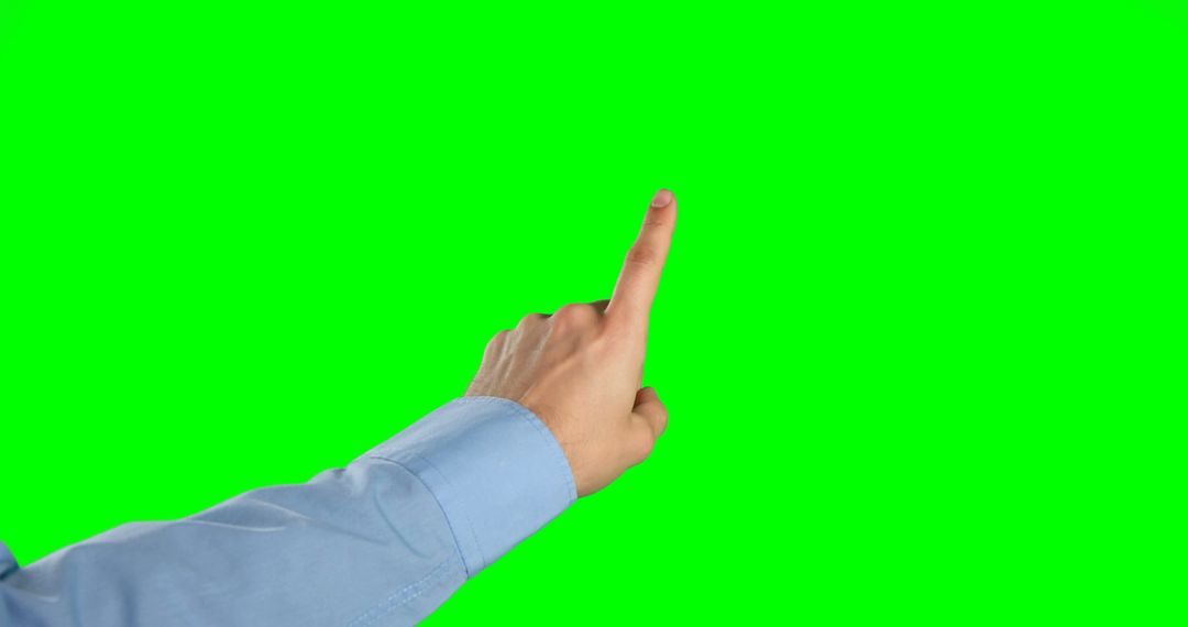 Hand Pointing Upward with Finger Isolated on Green Background - Free Images, Stock Photos and Pictures on Pikwizard.com