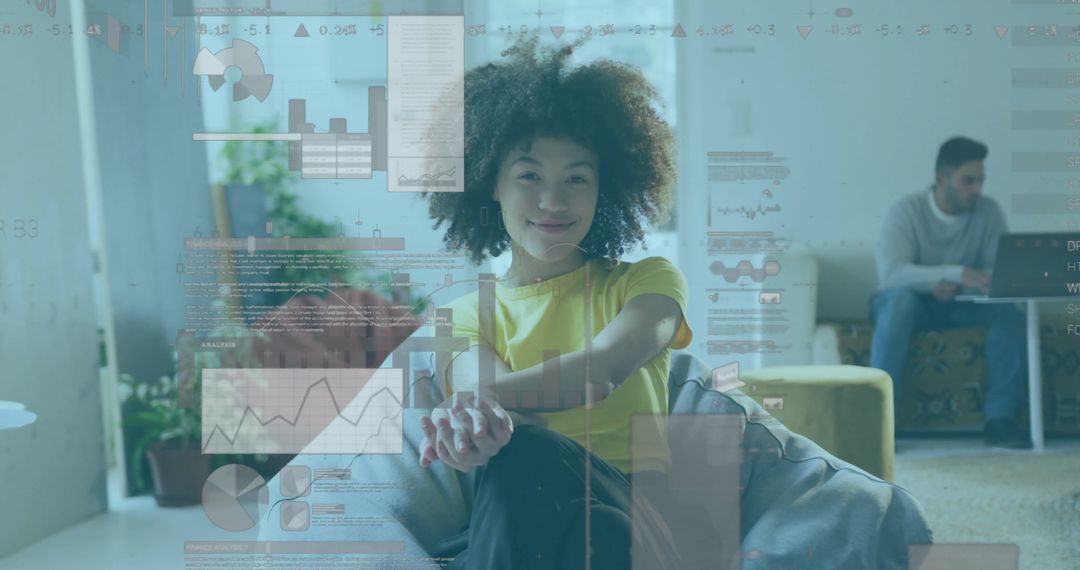 Young Professional Relaxing in Tech-Infused Office Environment