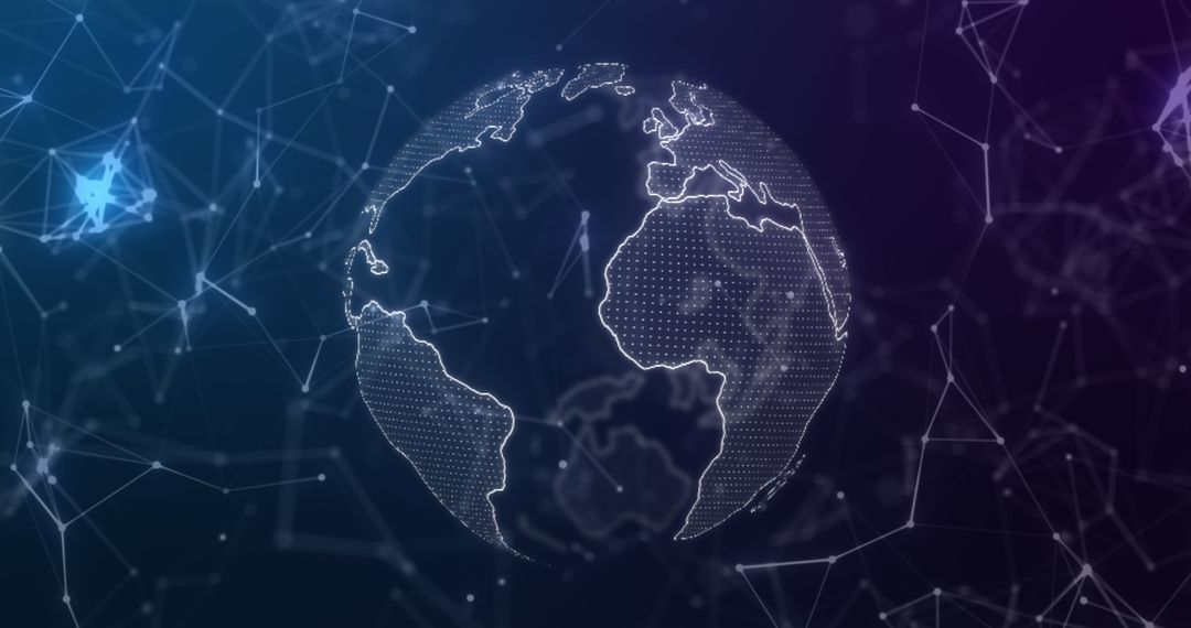 Digital Globe of Connections on Abstract Background