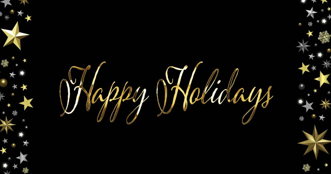 Elegant Holiday Greeting with Gold and Black Design