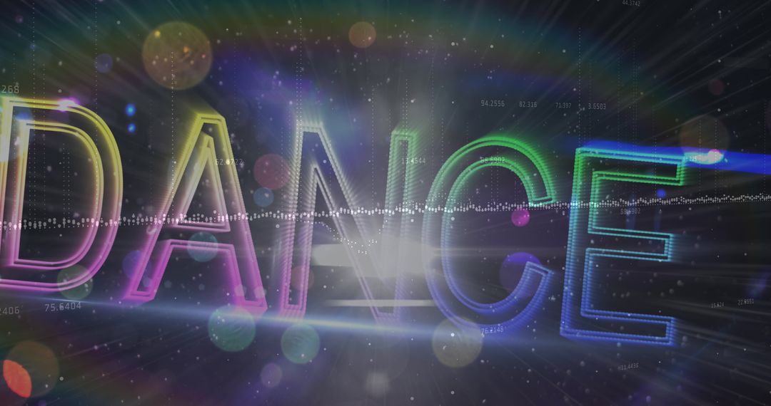 Colorful Neon Dance Typography with Dynamic Motion and Energy
