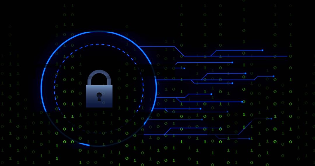 Global Online Security Concept with Digital Padlock