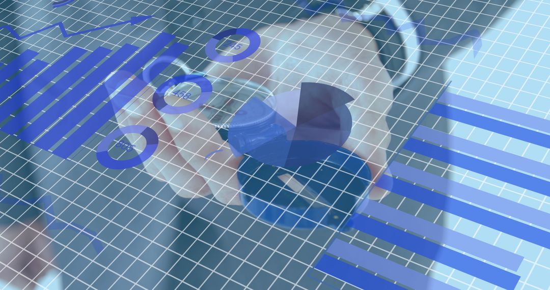 Businessman Analyzing Digital Financial Graphs