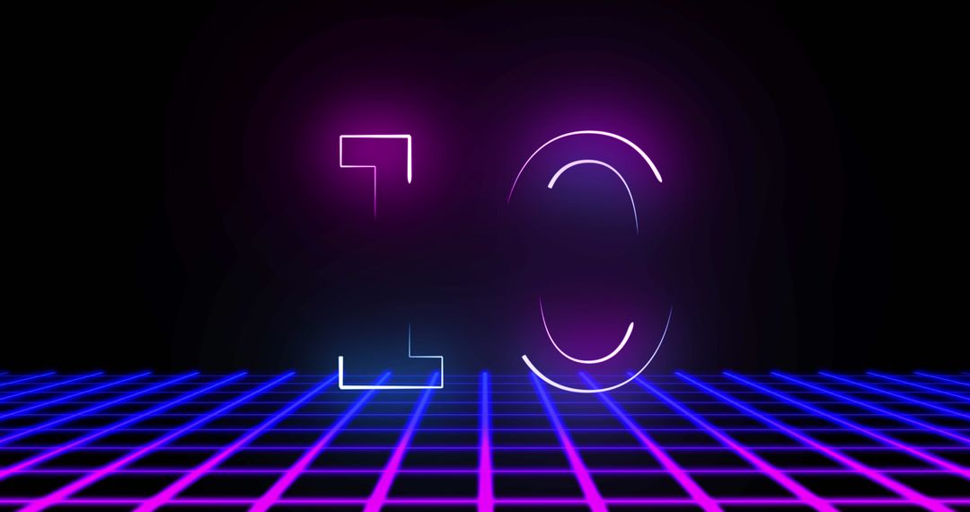 Glowing Pink and Blue Digital Countdown for New Year Celebration