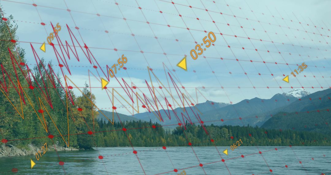 Digital Time Mapping Insights on Scenic Lakeside Landscape