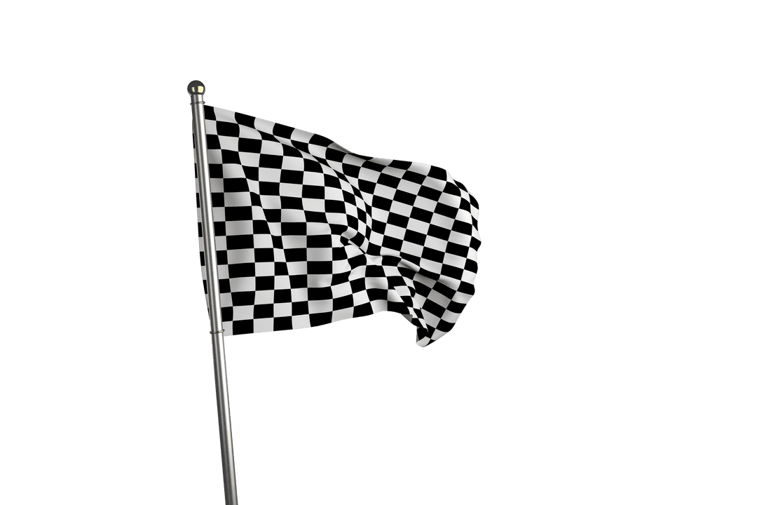 Checkered Racing Flag Isolated on Transparent Background
