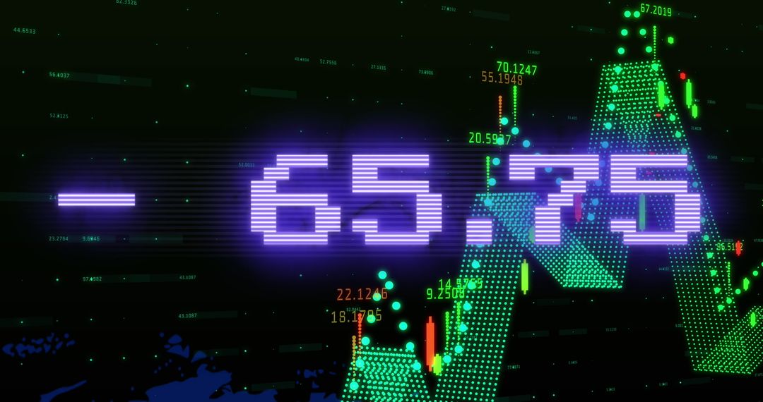 Digital Stock Market Data with Glowing Loss Indicator