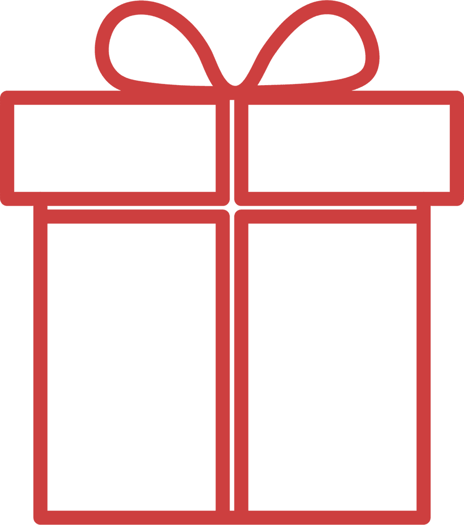 Red Transparent Gift Icon with Bow Background