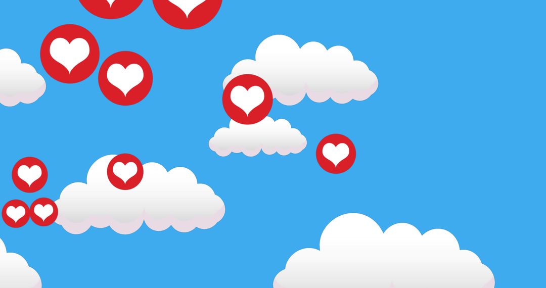 Hearts and Clouds Symbolizing Social Media Connections