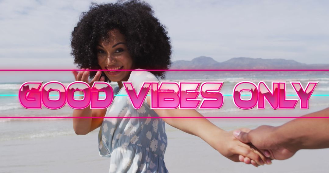 Good Vibes Only with African American Couple at Beach