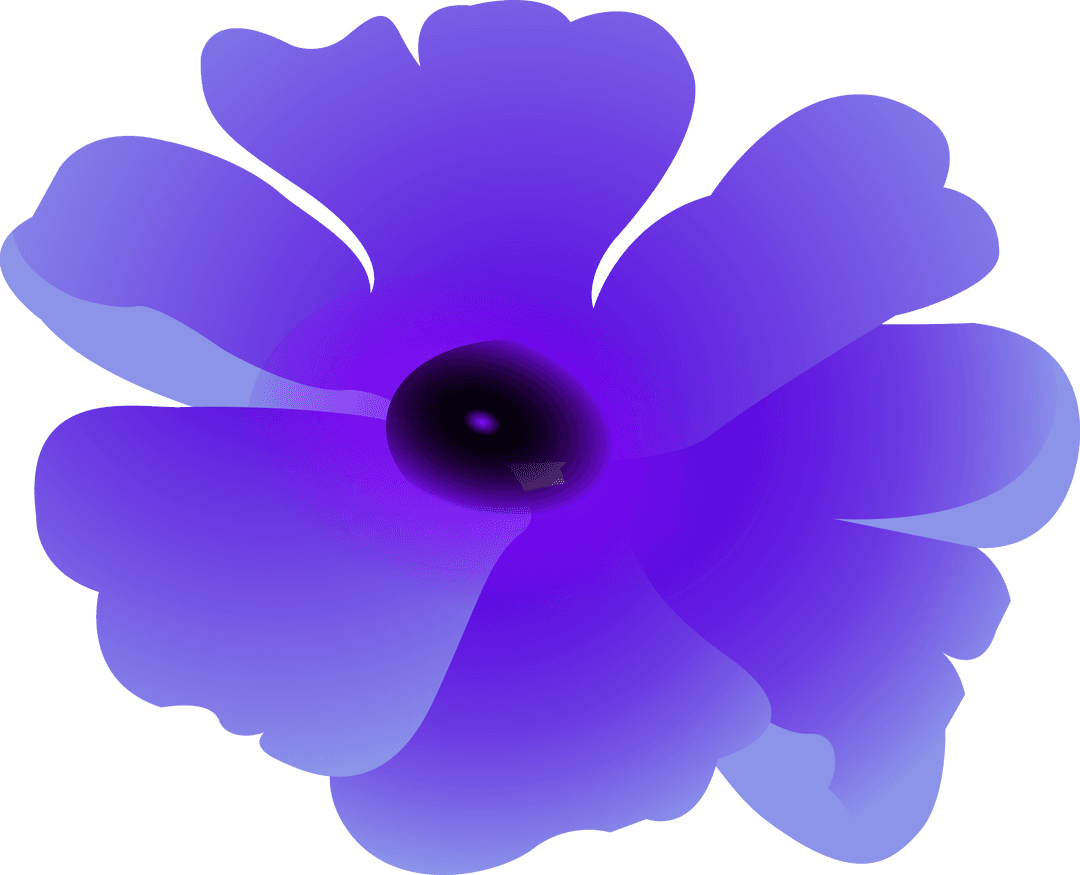 Violet Flower with Gradient Petals on Transparent Canvas