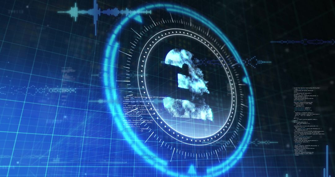 Futuristic HUD Display with Cloud Data Visualization in Digital Interface