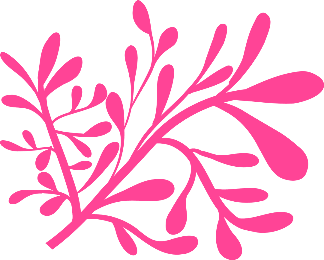 Abstract Coral-Inspired Pink Branches on Transparent Background