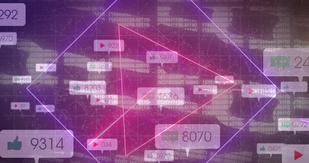 Neon Cyber Security and Social Media Concept