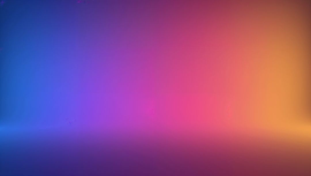 Vibrant Blue to Gold Gradient Backdrop With Reflective Gloss Floor and Subtle Vignette