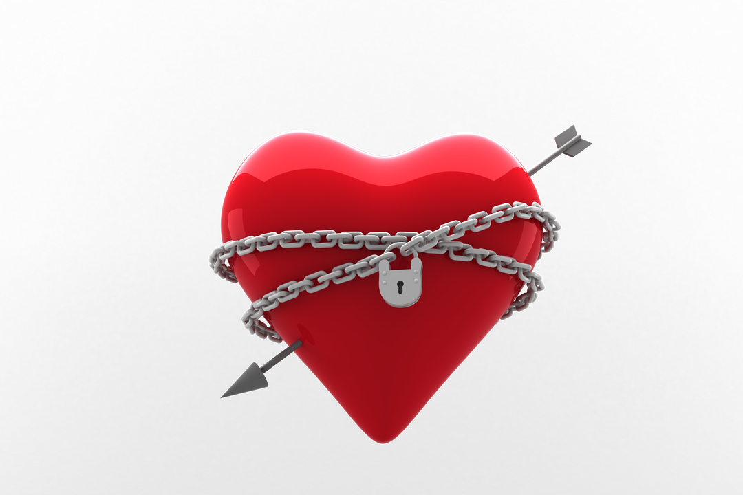 Heart with Chains and Arrow on Transparent Background - Download Free Stock Images Pikwizard.com