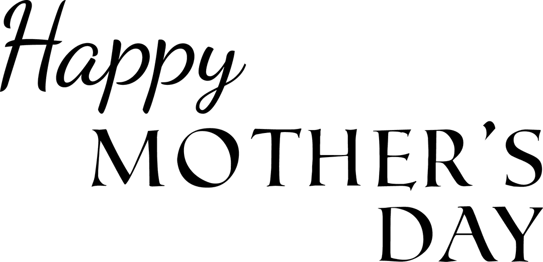 Transparent Mother's Day Celebration Vector Text Art