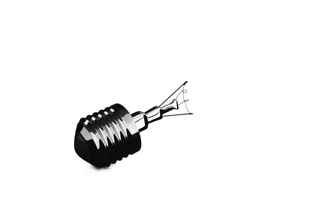 Transparent Broken Light Bulb showing Electrical Filament Sparking