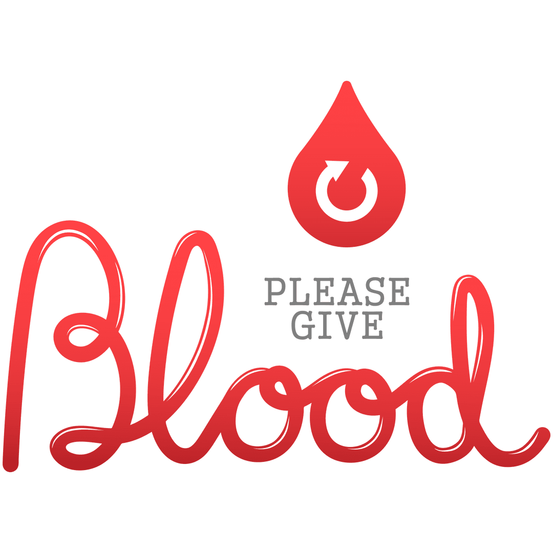 Please Give Blood Red Calligram on Transparent Background