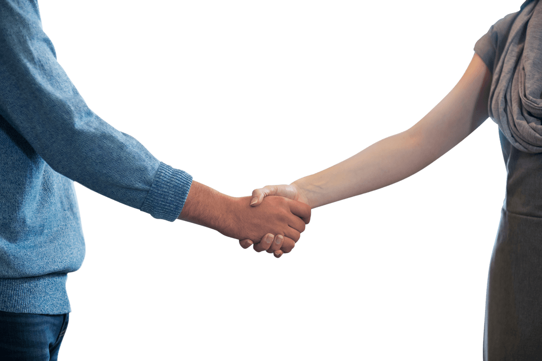 Transparent Partners Shaking Hands Agreement Collaboration