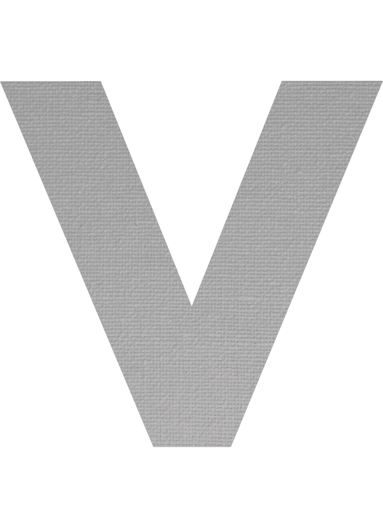 Transparent Grey V Sign on Isolated Background