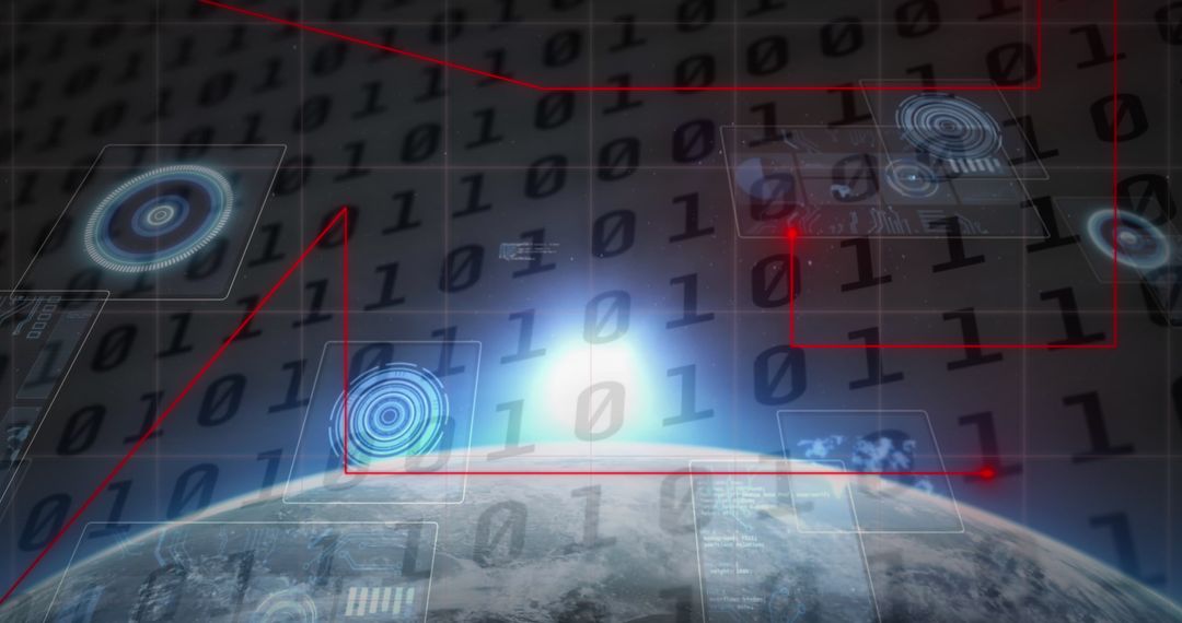Binary Code Globe Hologram with Data Visualizations - Free Images, Stock Photos and Pictures on Pikwizard.com