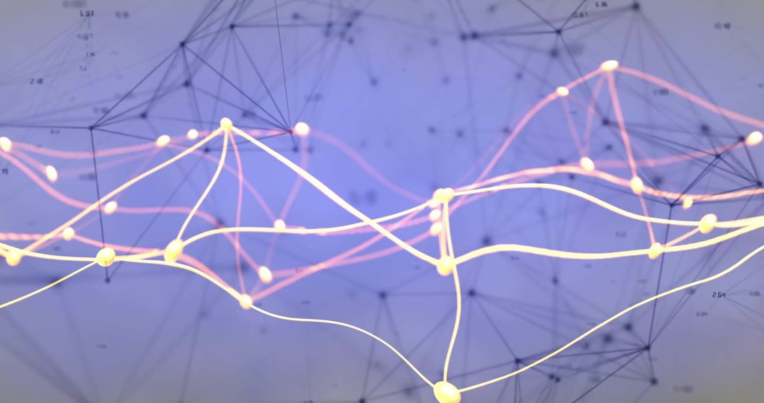 Futuristic Network Visualization with Glowing Data Lines