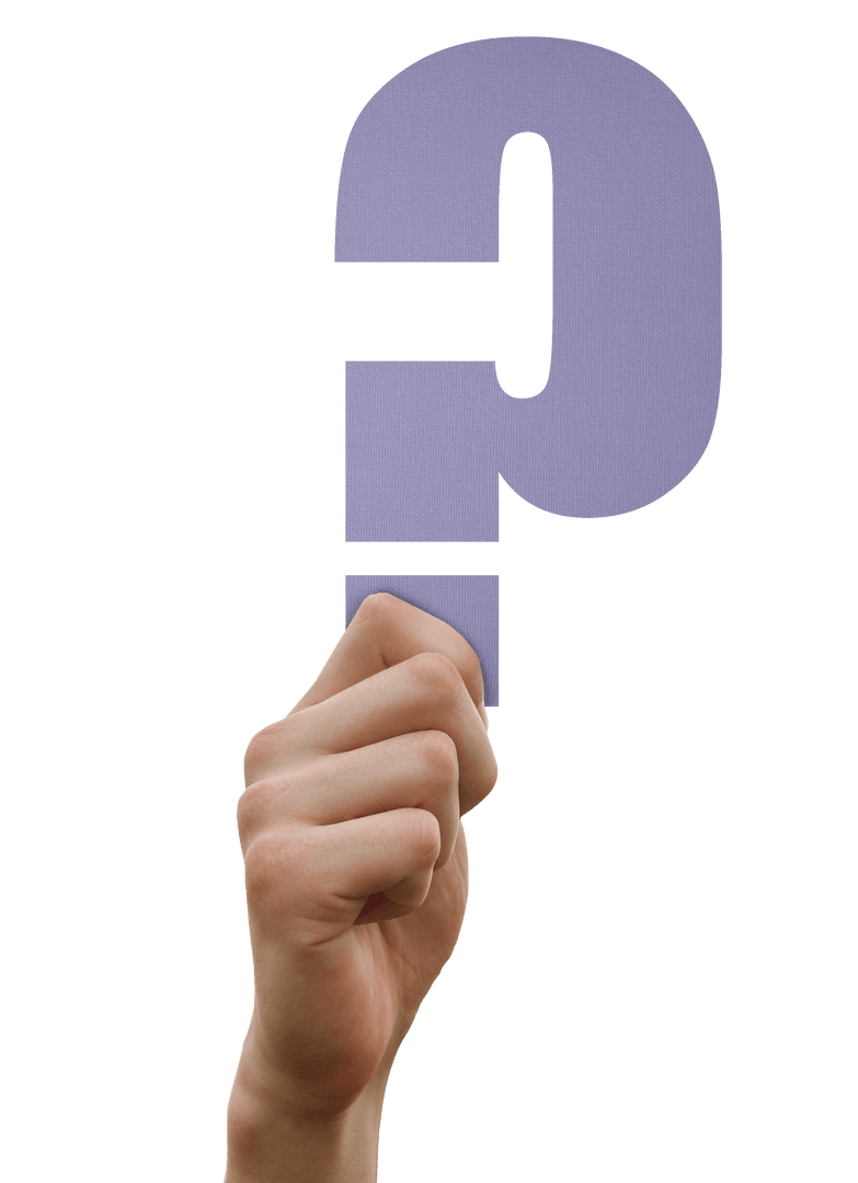 Hand Holding Purple Question Mark Transparent Background