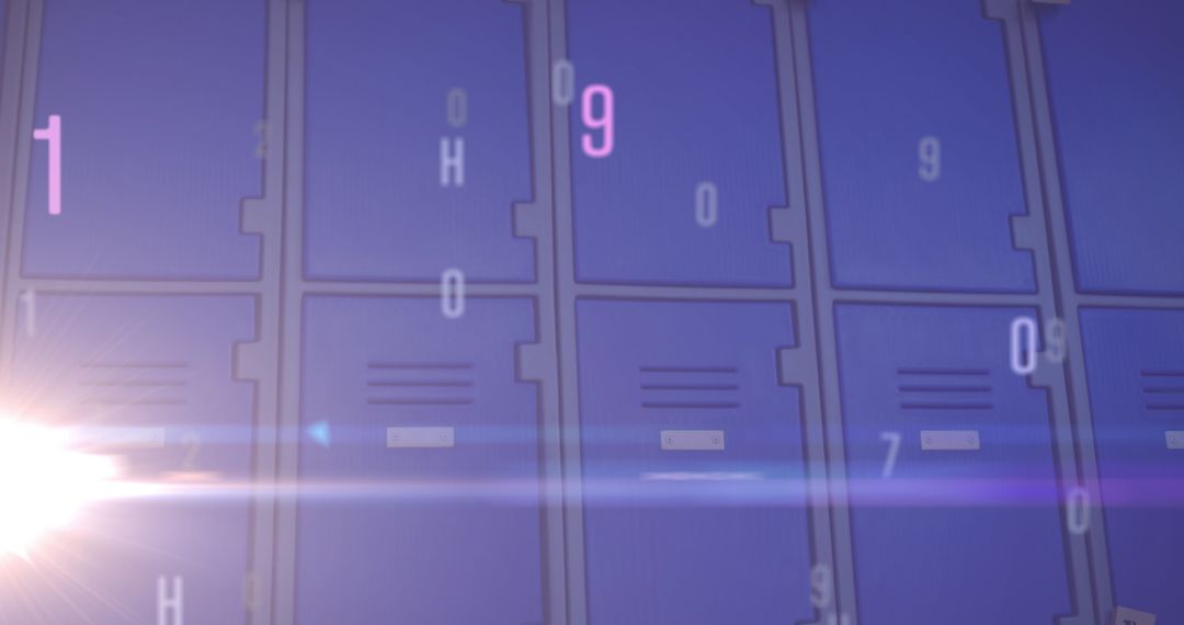 Digital Abstract Overlay on School Lockers