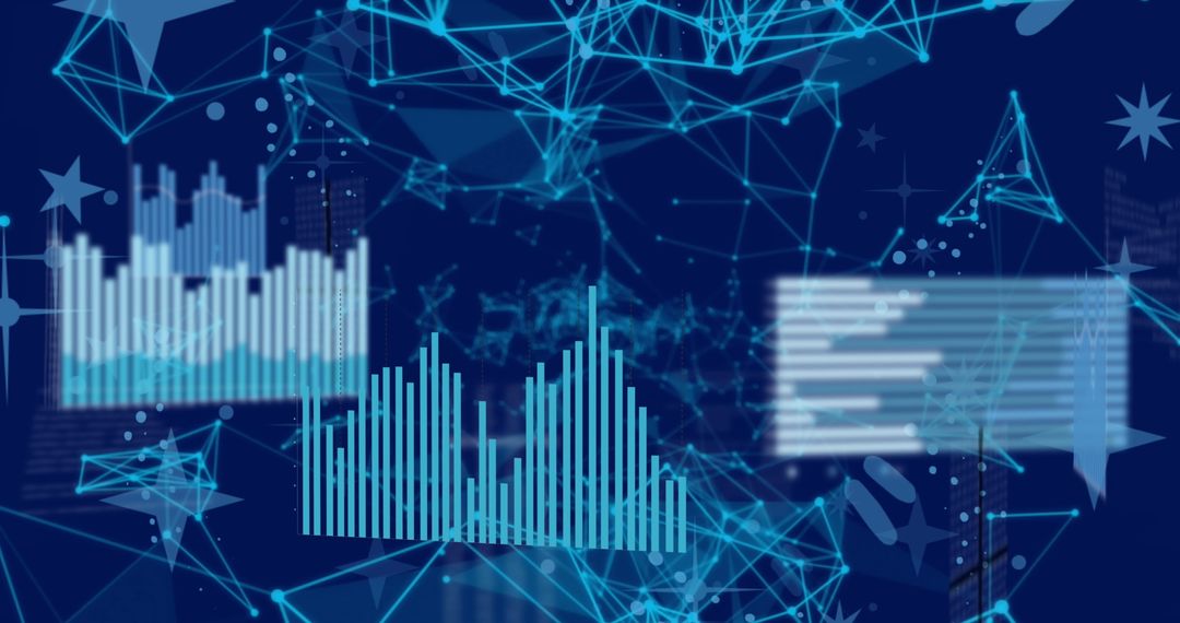 Digital Data Visualization with Abstract Network and Bar Graphs
