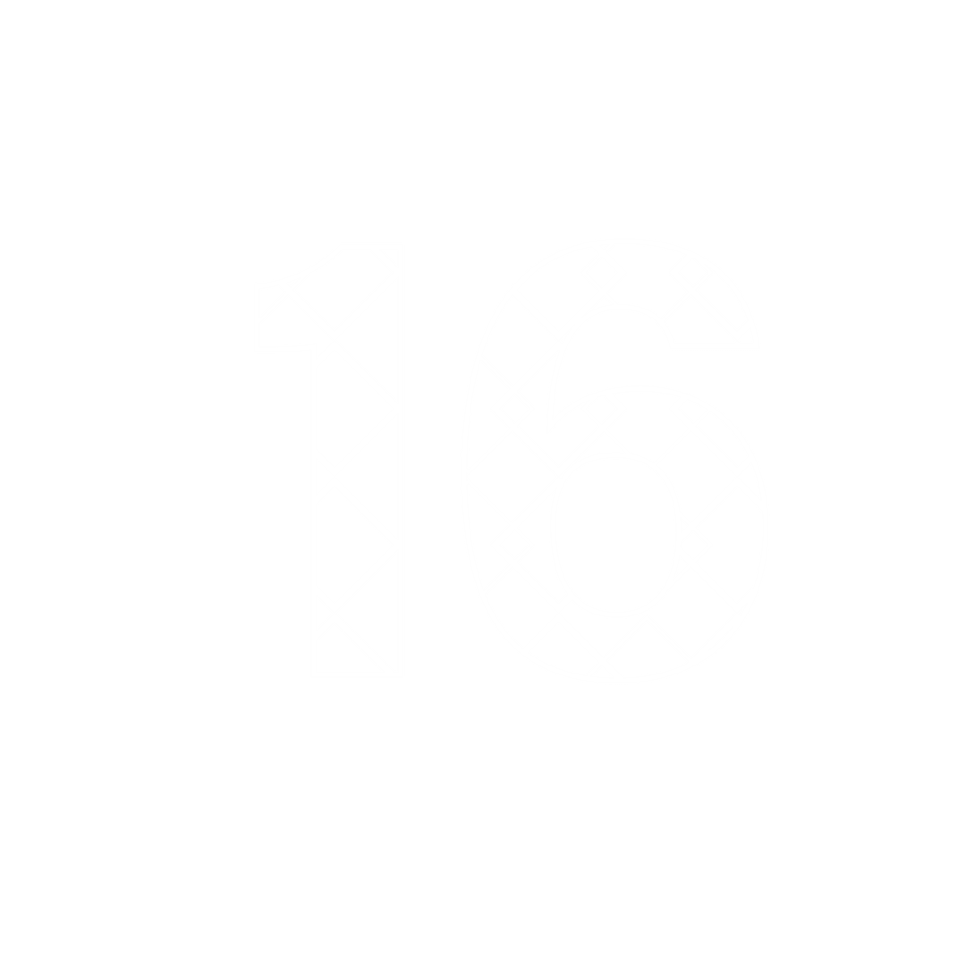 Geometric Number 16 Illustration on Transparent Background