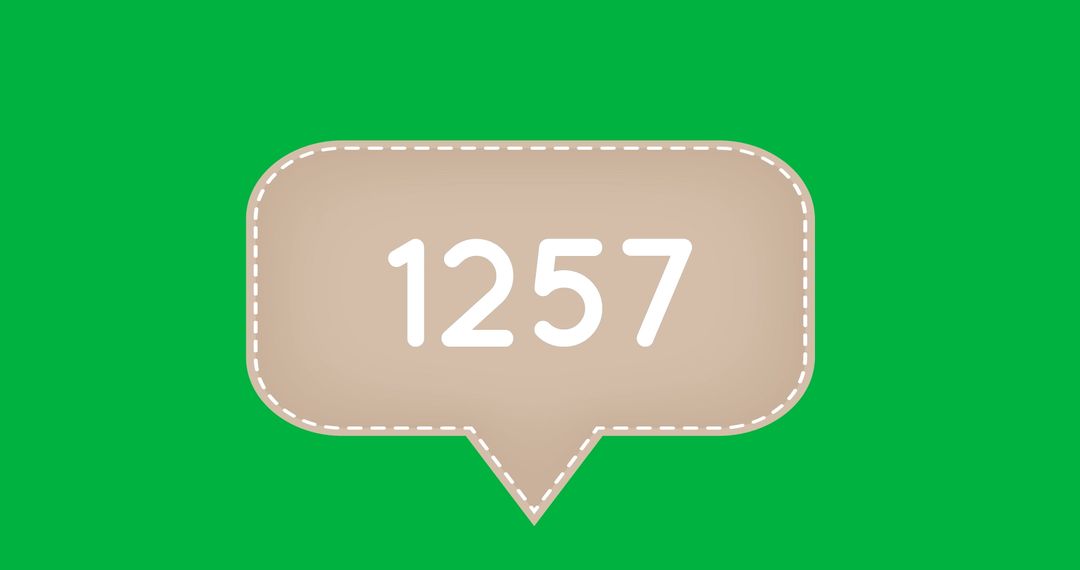 Chat Notification with Number 1257 on Green Background