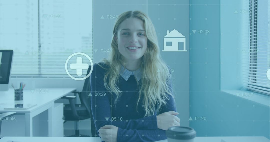 Businesswoman Analyzing Financial Data in Office Environment