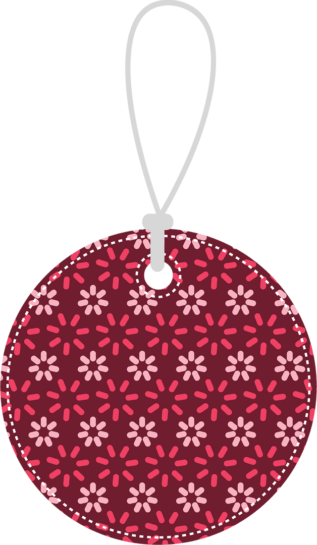 Colorful Patterned Card Label on Transparent Background