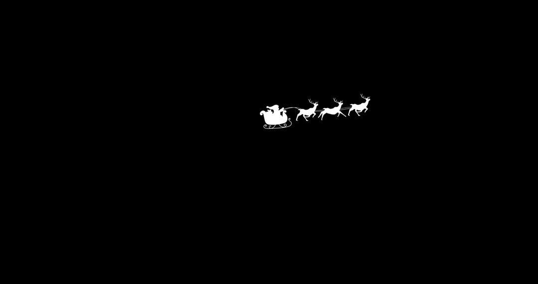 Santa Sleigh Silhouette with Reindeer on Black Background - Free Images, Stock Photos and Pictures on Pikwizard.com