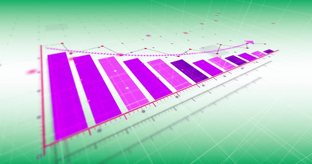 Vibrant Finance Data Analysis with Growing Chart on Digital Background