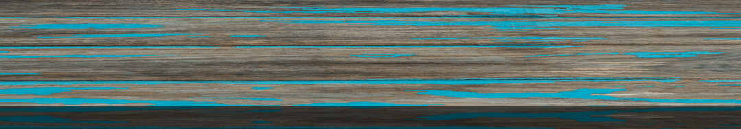 Rustic Wooden Plank with Turquoise Paint, Weathered Texture, Transparent Background