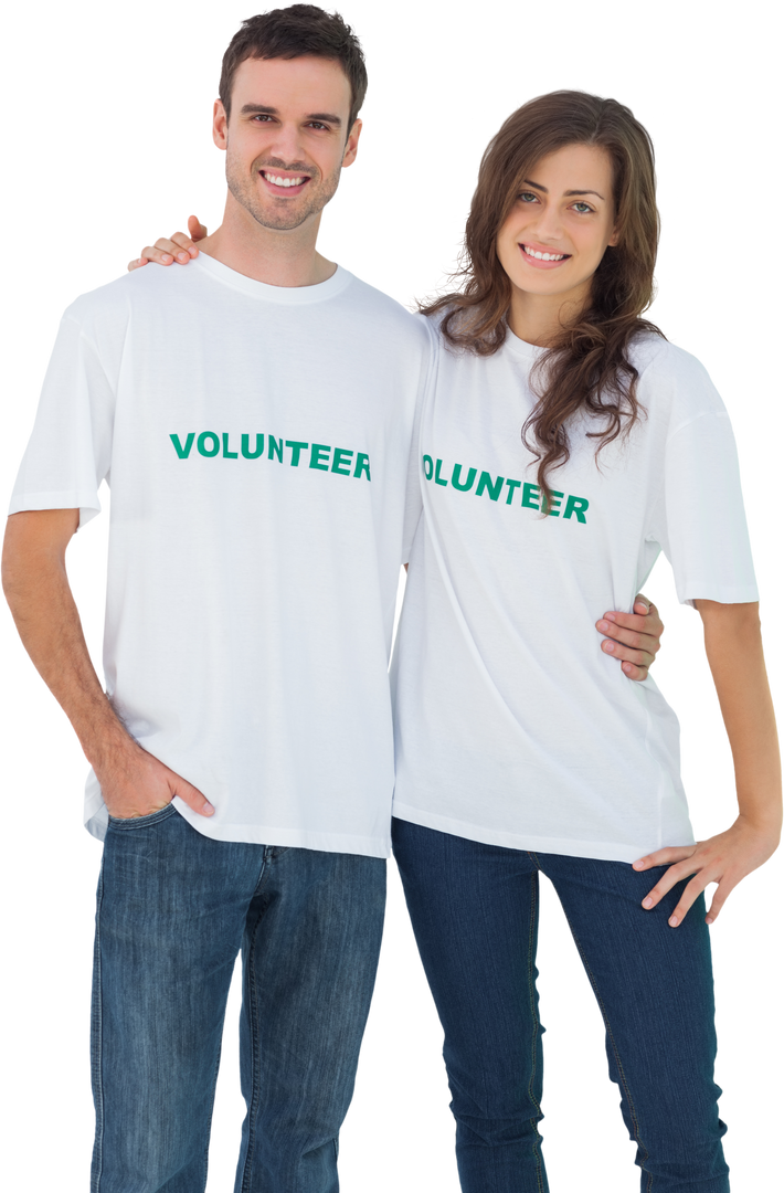 Transparent Background Smiling Volunteers in Matching T-Shirts - Download Free Stock Images Pikwizard.com