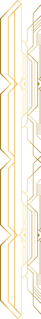 Art Deco Geometric Design With Gold Borders on Transparent Background