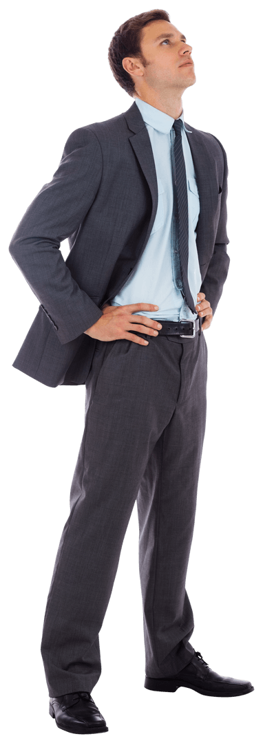 Serious Businessman Standing in Transparent Background