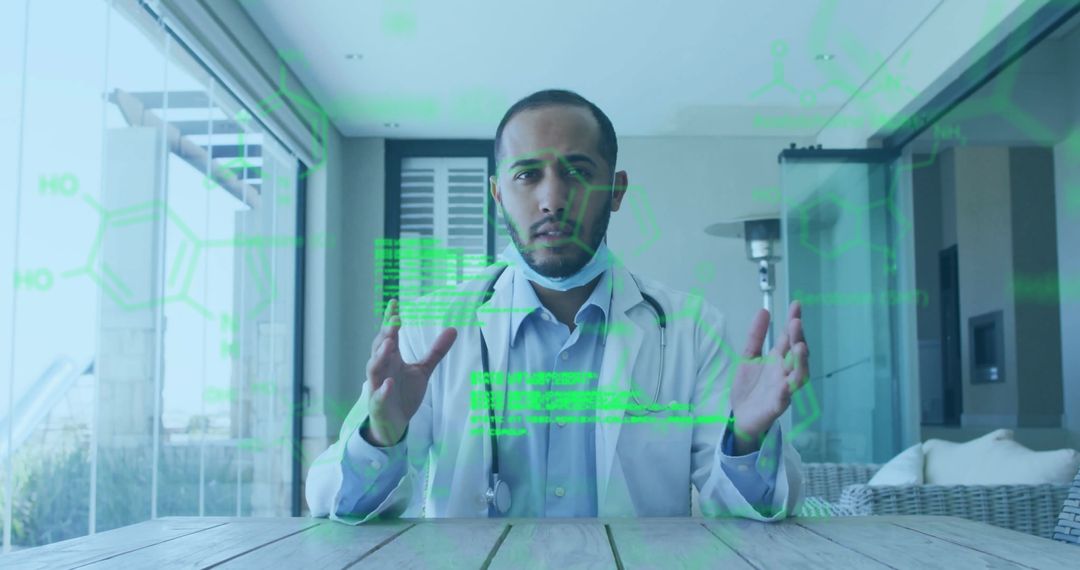 Doctor Using Augmented Reality for Biochemical Research