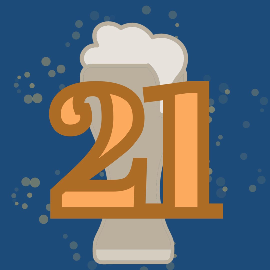 Celebratory 21st Birthday Beer Themed Graphic Design - Download Free Stock Templates Pikwizard.com