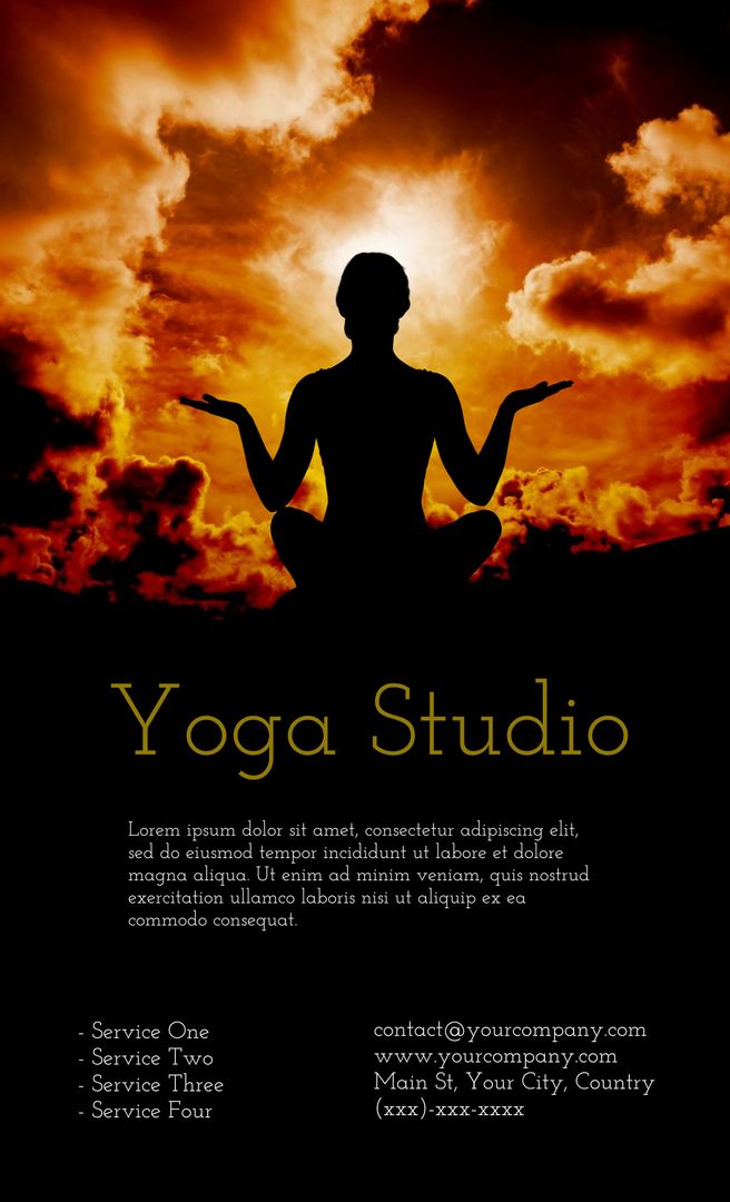 Mindful Yoga Pose Silhouette Captivating Sunset Backdrop