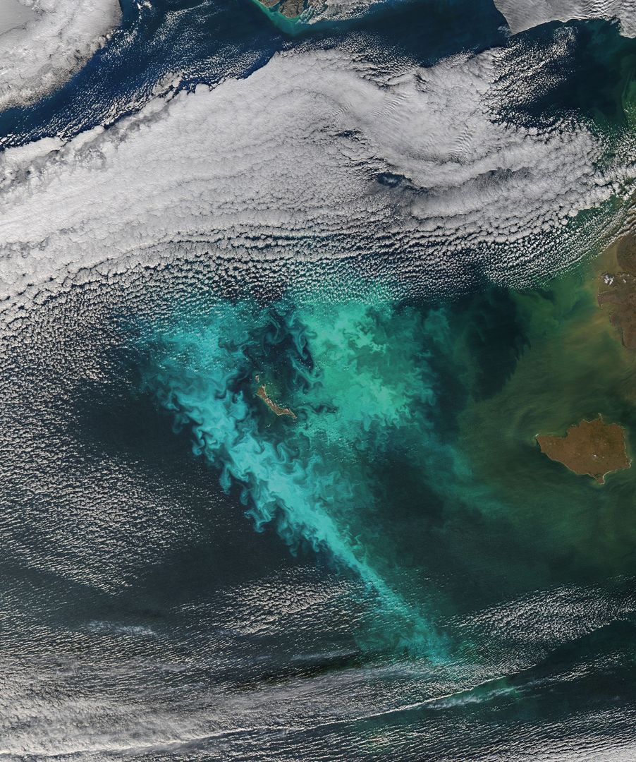 Aerial View of Phytoplankton Bloom near St. Matthew Island, October 2014 - Free Images, Stock Photos and Pictures on Pikwizard.com