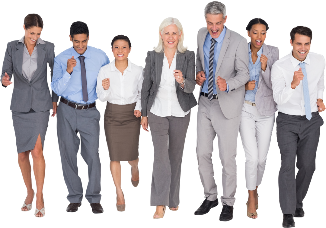 Happy Diverse Business Professionals Dancing on Transparent Background - Download Free Stock Images Pikwizard.com