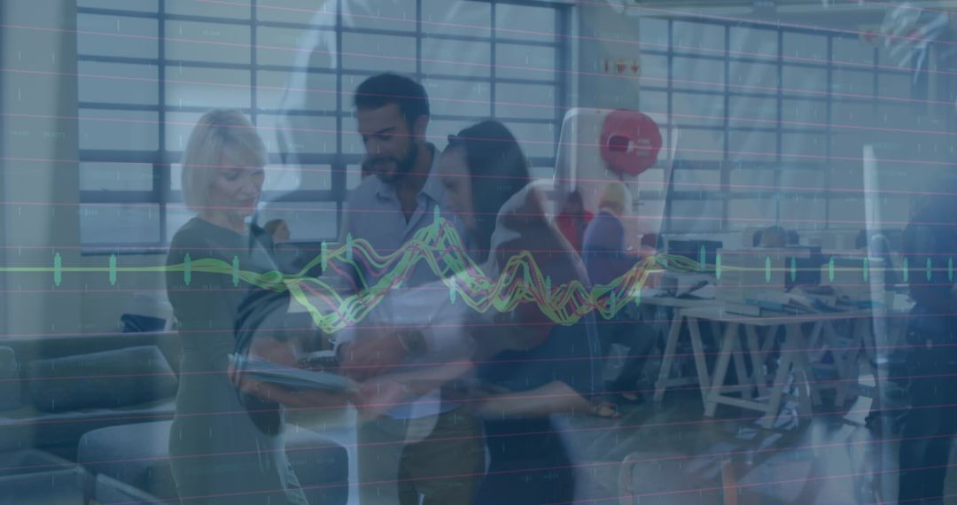 Diverse Team Analyzing Complex Financial Data Visualization