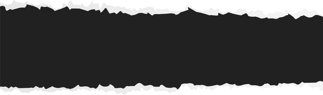 Transparent Torn Black Paper Strip with Jagged Edges