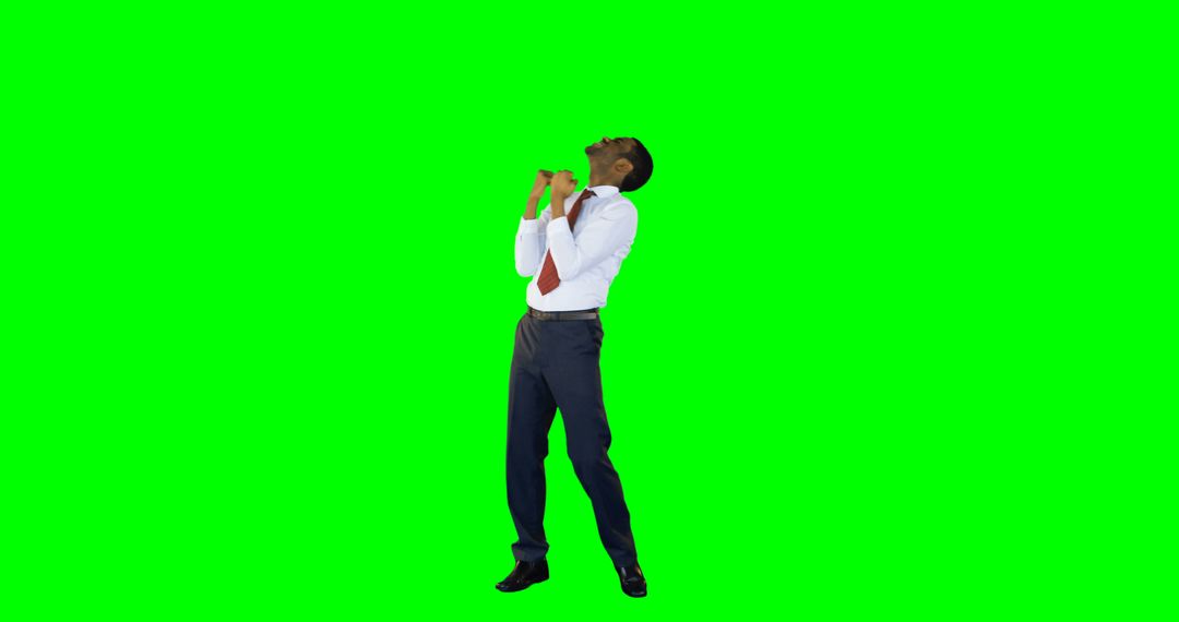 Businessman Celebrating Success Isolated on Green Screen Background - Free Images, Stock Photos and Pictures on Pikwizard.com